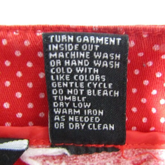 VTG 90s Y2K Retro 6 Red POLKA DOT Pedal Pushers Capri Cropped Rockabilly Pants - Picture 8 of 9